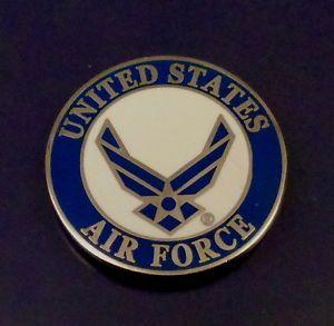 Silver Air Force Logo - UNITED STATES AIR FORCE Logo II round Lapel Pin US USAF Polished ...