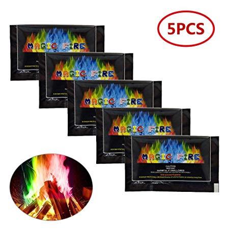 Fire Rainbow Colored Logo - Magic Flames, KOBWA 5 Packs Rainbow Fire Colorful Fire Packets for ...