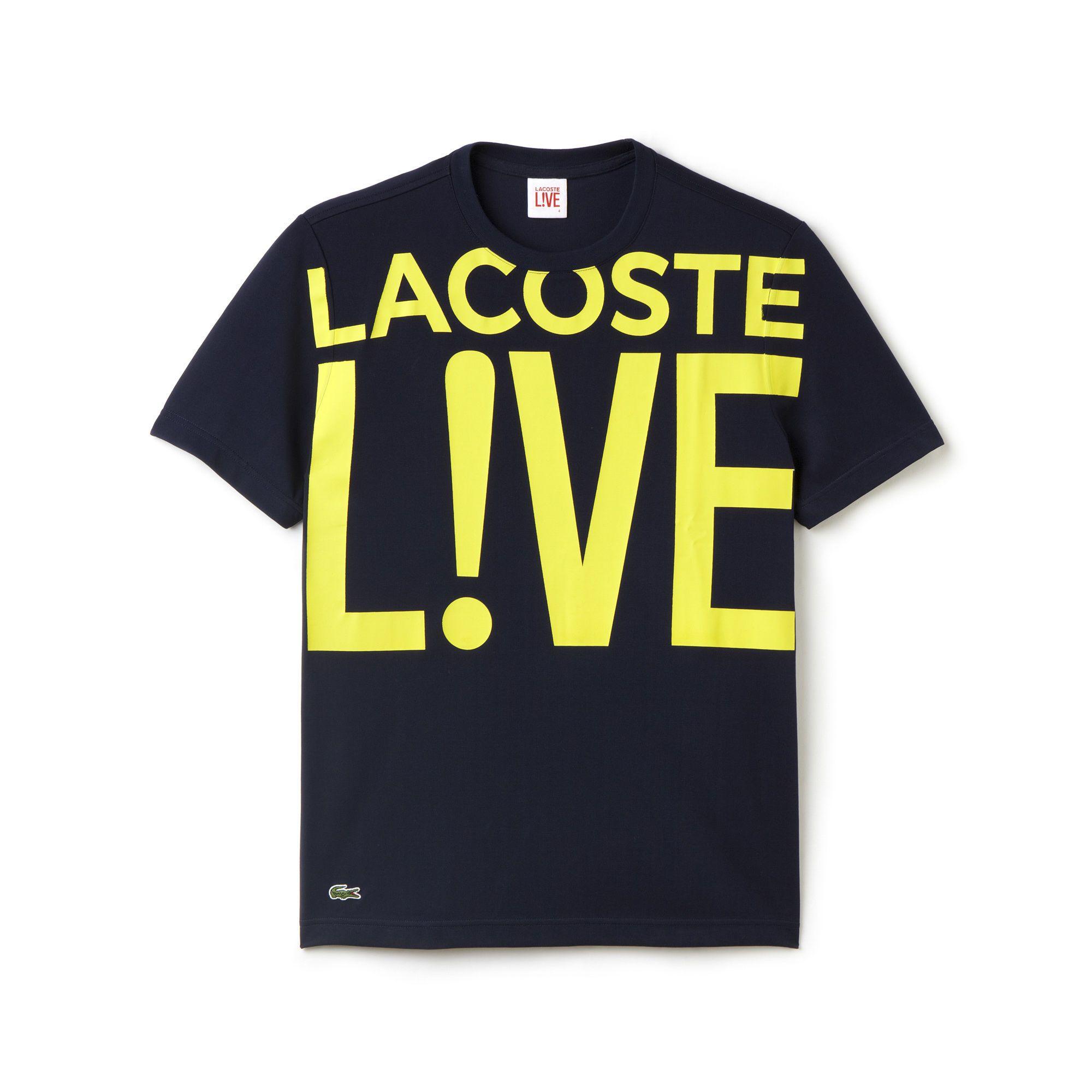 Yellow and Blue L Logo - Of The NAVY BLUE/ACID YELLOW L!VE LOGO GRAPHIC T-SHIRT Lacoste at ...
