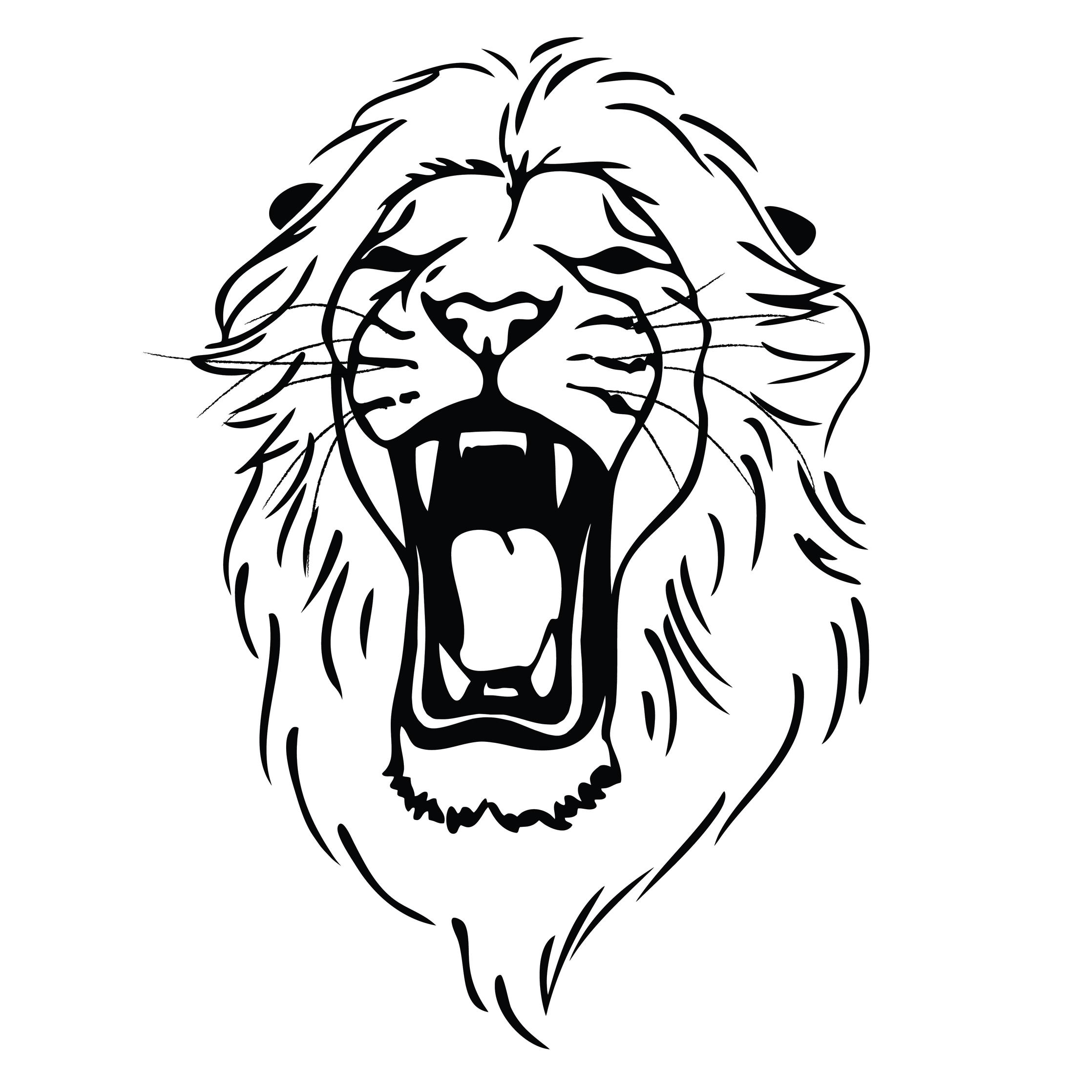 Roaring Lion Head Logo - Roaring Lion Head Tattoo Design