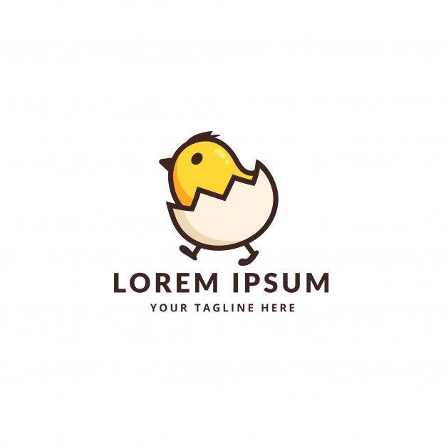 Egg Cartoon Logo - Cute little chicken with egg logo Vector | Premium Download