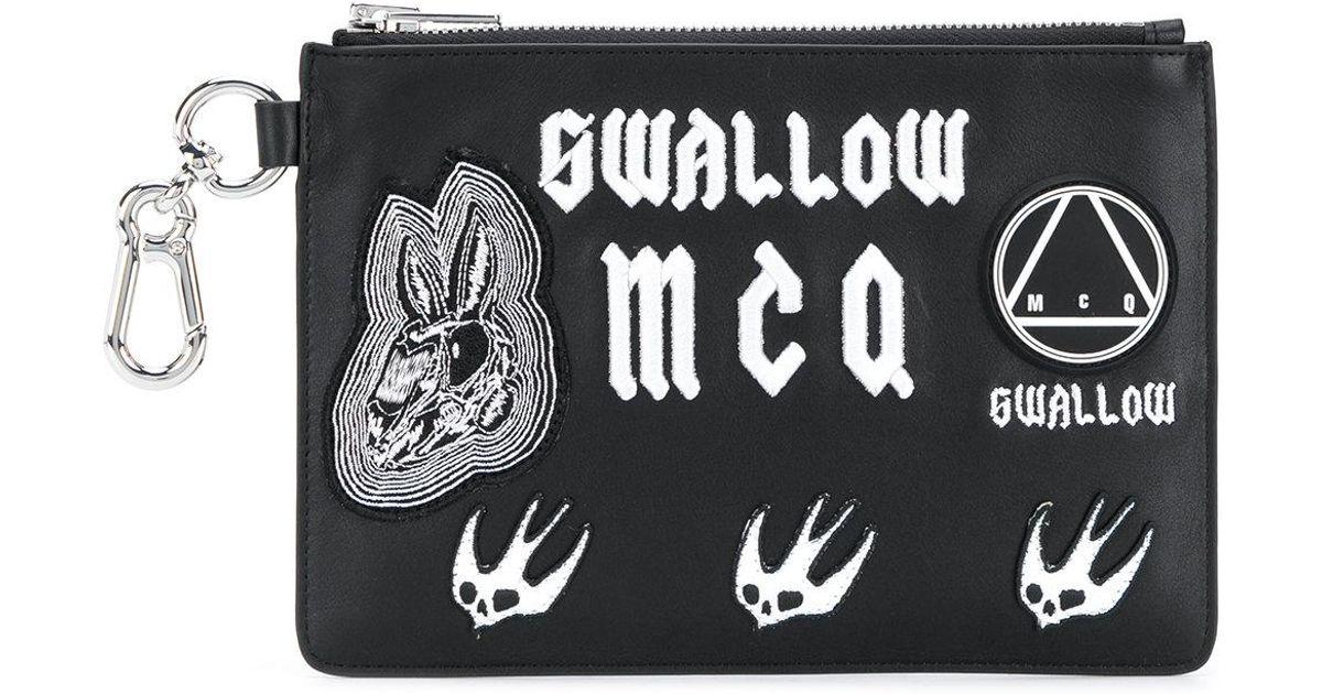 MCQ Logo - Lyst - Mcq Alexander Mcqueen Logo Print Leather Clutch in Black for Men