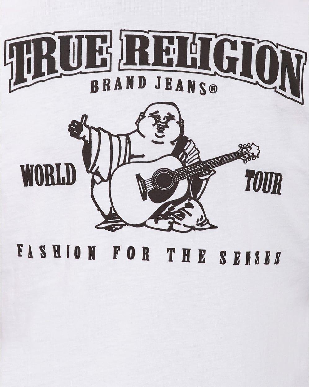 True Religion Buddha Logo - True Religion Jeans Mens Buddha Back T-Shirt, Logo White Tee