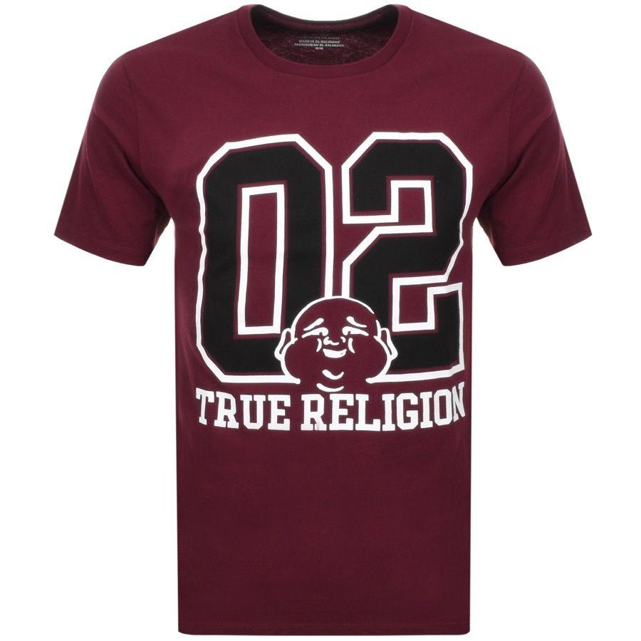 True Religion Buddha Logo - True Religion Buddha logo T Shirt Burgundy | Mainline Menswear