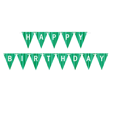 Dark Green Triangle Logo - Light Green Dark Green Triangular Happy Birthday White Bunting