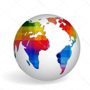 Rainbow Globe Logo - Stock Illustration Globe Earth Logo Vector Icon Set Illustration ...