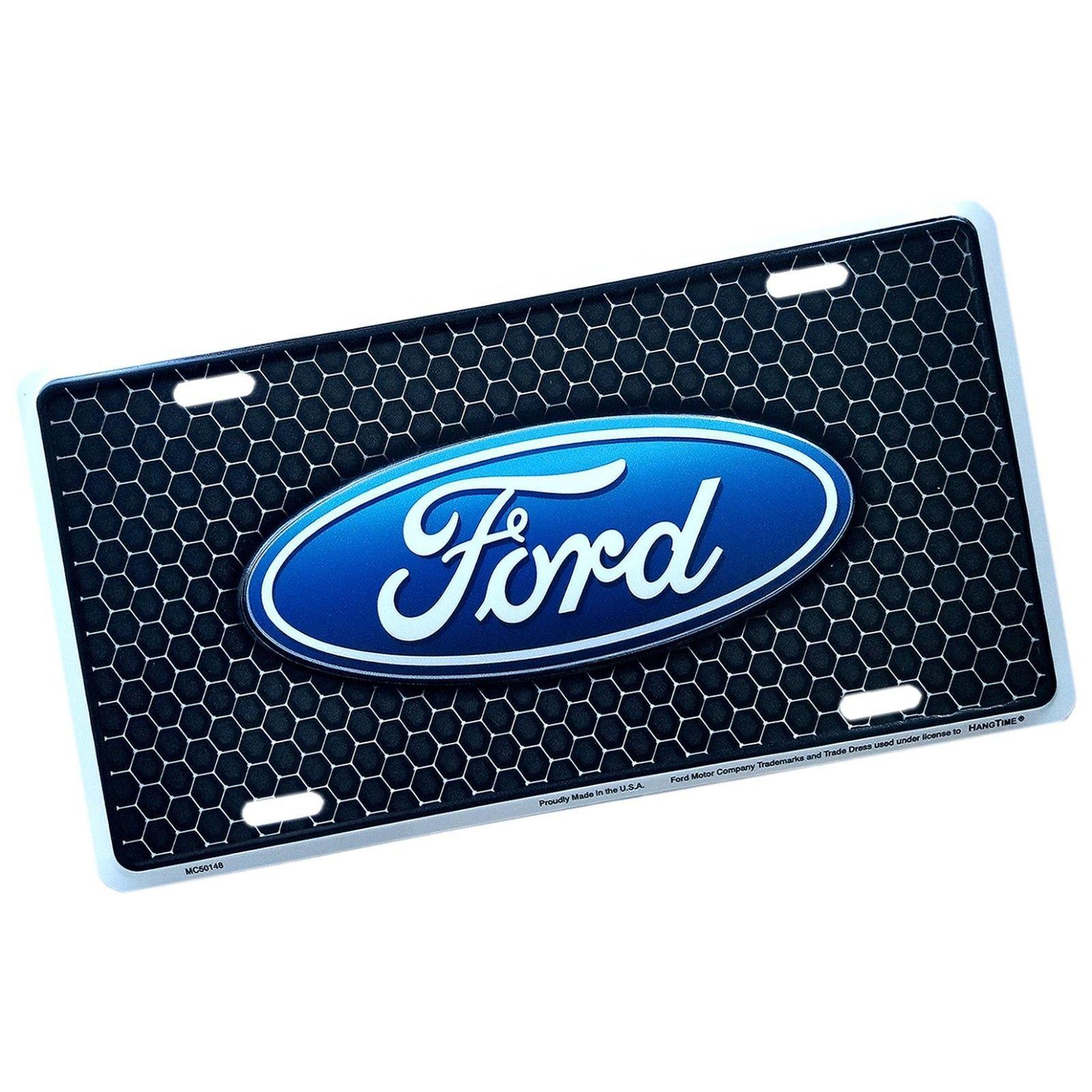 Tag U Logo - FORD Logo Blue Black Aluminum Metal Plate Tag Novelty Frame for Car ...