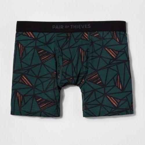 Dark Green Triangle Logo - Pair of Thieves Men's Super Fit Boxer Briefs Green Triangle S