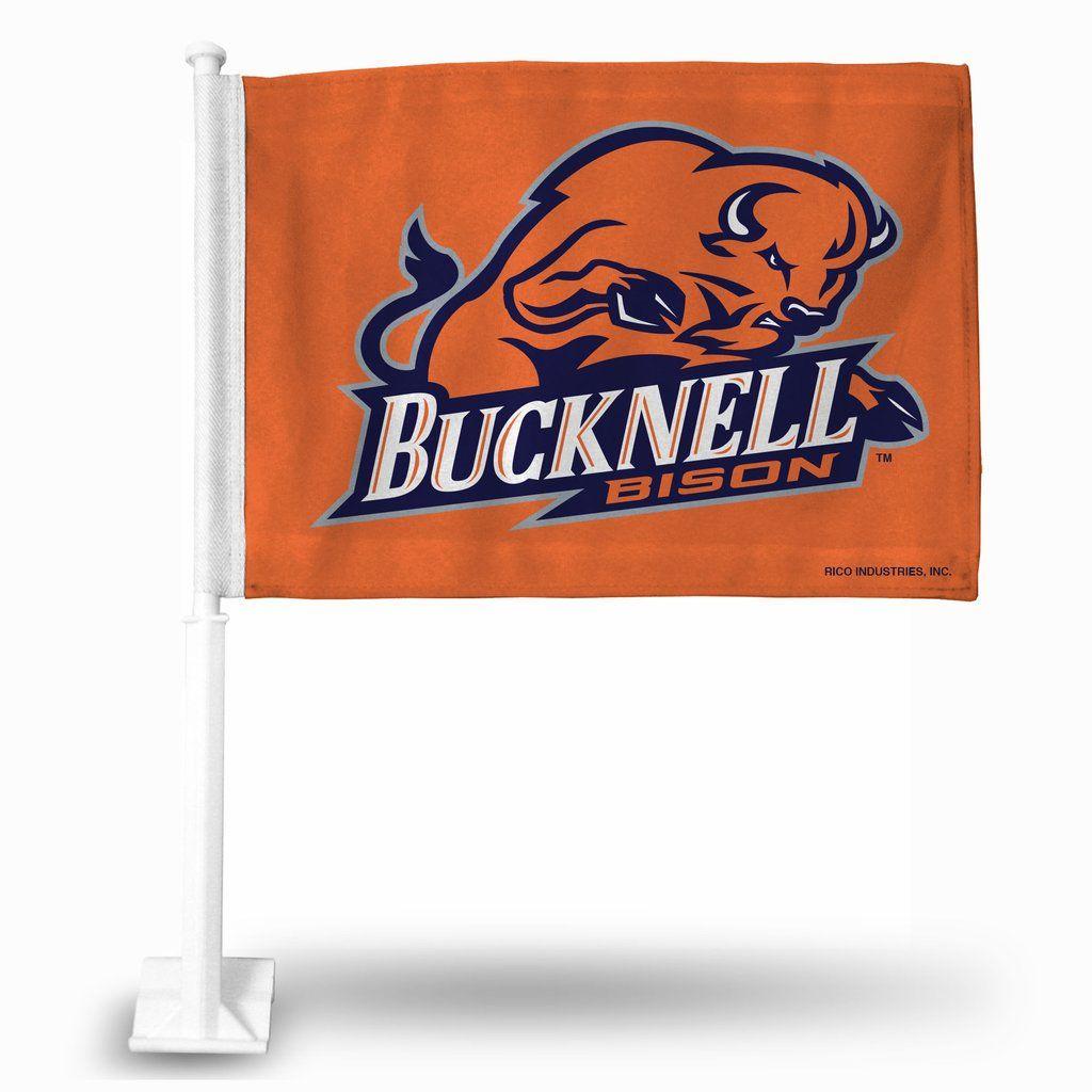 Bucknell Bison Logo - Bucknell Bison Logo on Orange Car Flag