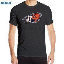 Bucknell Bison Logo - GILDAN Men Bucknell Bison Logo Quick Dry T shirt Black summer T