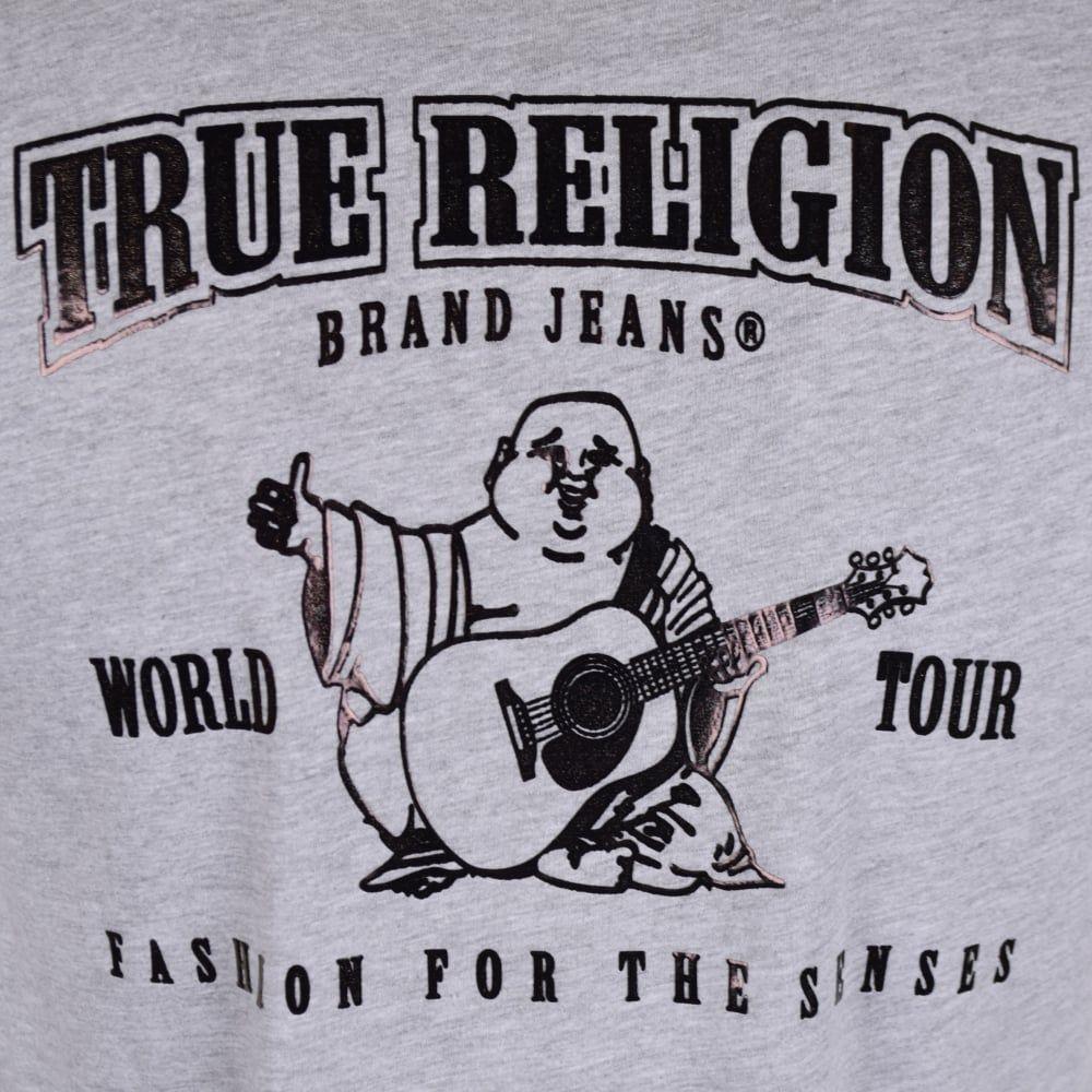 True Religion Buddha Logo - TRUE RELIGION True Religion Grey Black Buddha Logo T Shirt