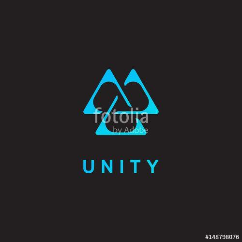 Delta Triangle Logo - Unity icon, triangle logo, delta emblem. Vector illustration.