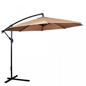 Patio Market Umbrella Logo - New Tan Patio Umbrella Offset 10' Hanging Umbrella Outdoor Market