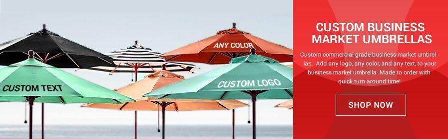 Patio Market Umbrella Logo - Advertising Market Patio Umbrellas by LookOurWay