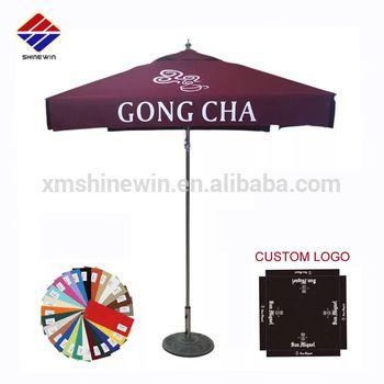 Patio Market Umbrella Logo - Custom Aluminium Square Patio & Market Umbrella Parasol Branded With