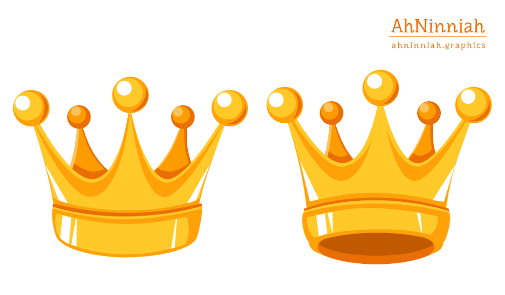 Yellow 5 Point Crown Logo - Drawing a vector crown