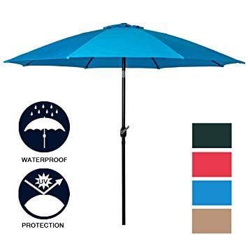 Patio Market Umbrella Logo - Sunnyglade 9' Patio Umbrella Outdoor Table Umbrella with 8 Sturdy ...