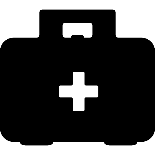 Black and White Medical Cross Logo - First Aid Kit With Black Case And White Cross Symbol On It