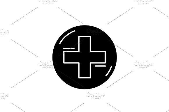 Black and White Medical Cross Logo - Medical cross black icon, vector Graphic Objects Creative Market