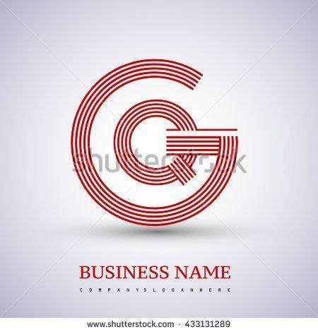 GQ Red Logo - Letter GQ or QG linked logo design circle G shape. Elegant red