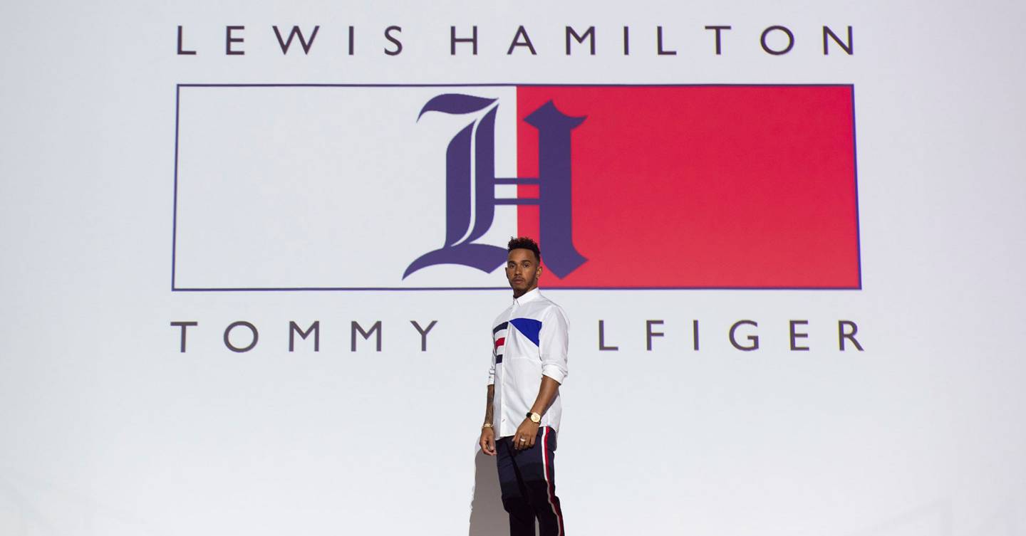 GQ Red Logo - Lewis Hamilton and Tommy HIlfiger