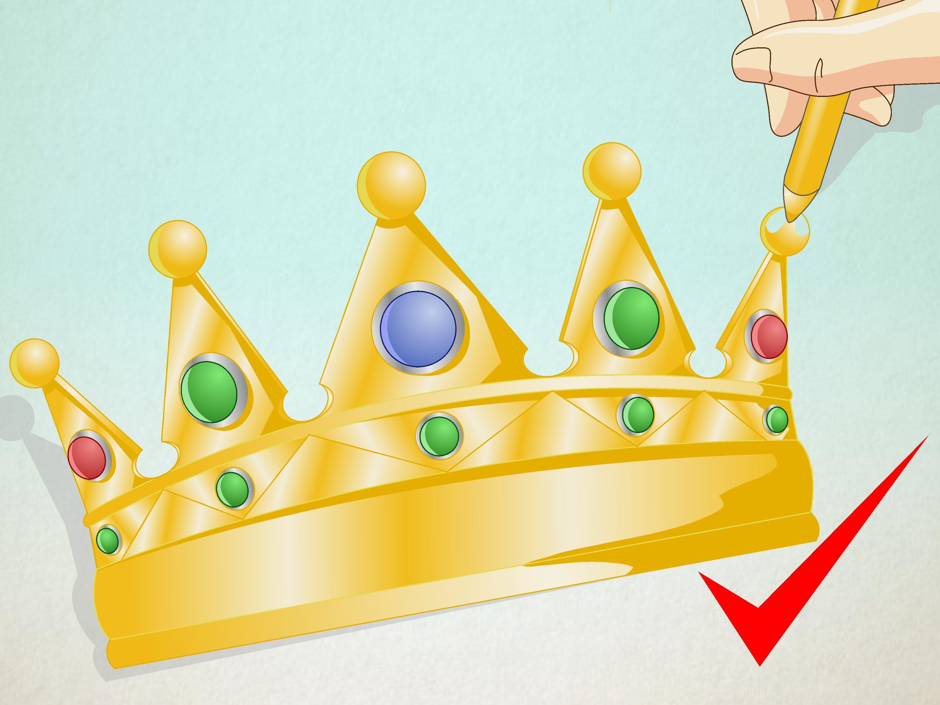 Yellow 5 Point Crown Logo - 2 Easy Ways to Draw a Crown (with Pictures) - wikiHow