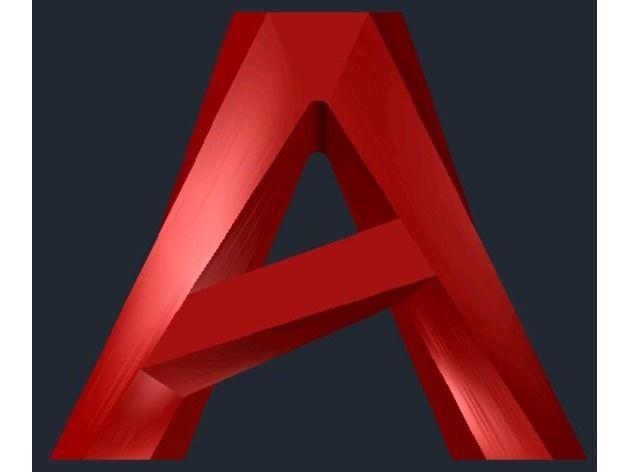AutoCAD Logo - AutoCAD Logo 2018 (not accurate) by gilbertoaa95 - Thingiverse