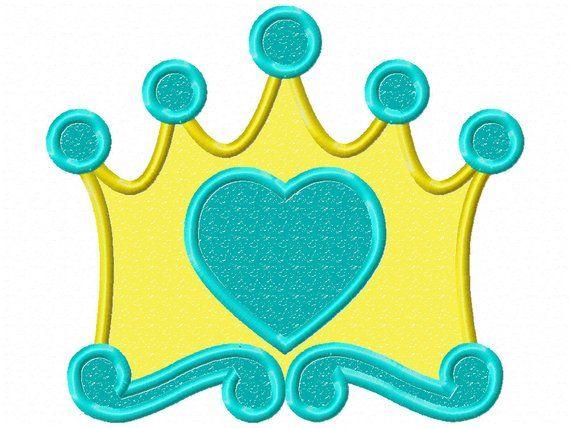 Yellow 5 Point Crown Logo - Princess Crown applique design machine embroidery royal