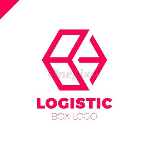 Colorful Arrow Logo - Delivery Box with Arrow Logo. Colorful line style