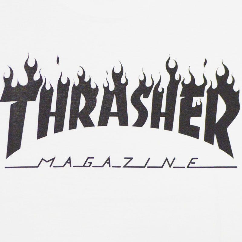 Black and White Thrasher Logo - WARP WEB SHOP RAKUTENICHIBATEN: Slasher THRASHER FLAME TEE (white ...