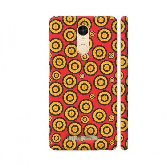 Black and Yellow Circle Logo - Cases and yellow circles on red redmi note 3 cover. artist