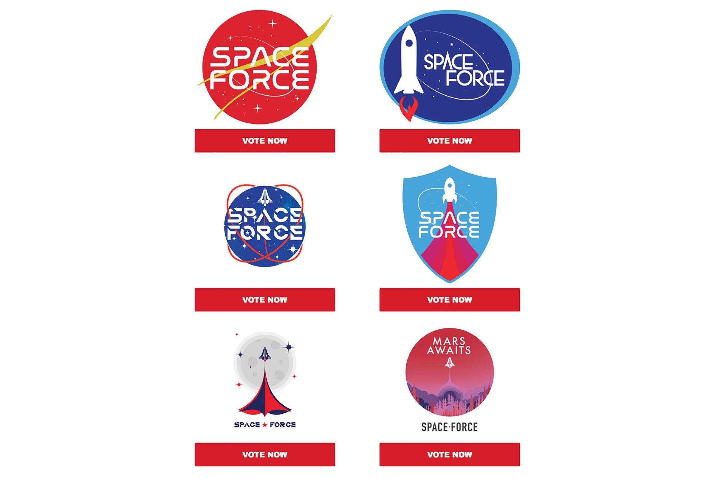 President Logo - Trump Campaign Asks Supporters to Vote for Space Force Logo | Time