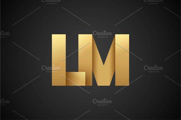 Lm Logo - LM Golden Logotype Logo Templates Creative Market