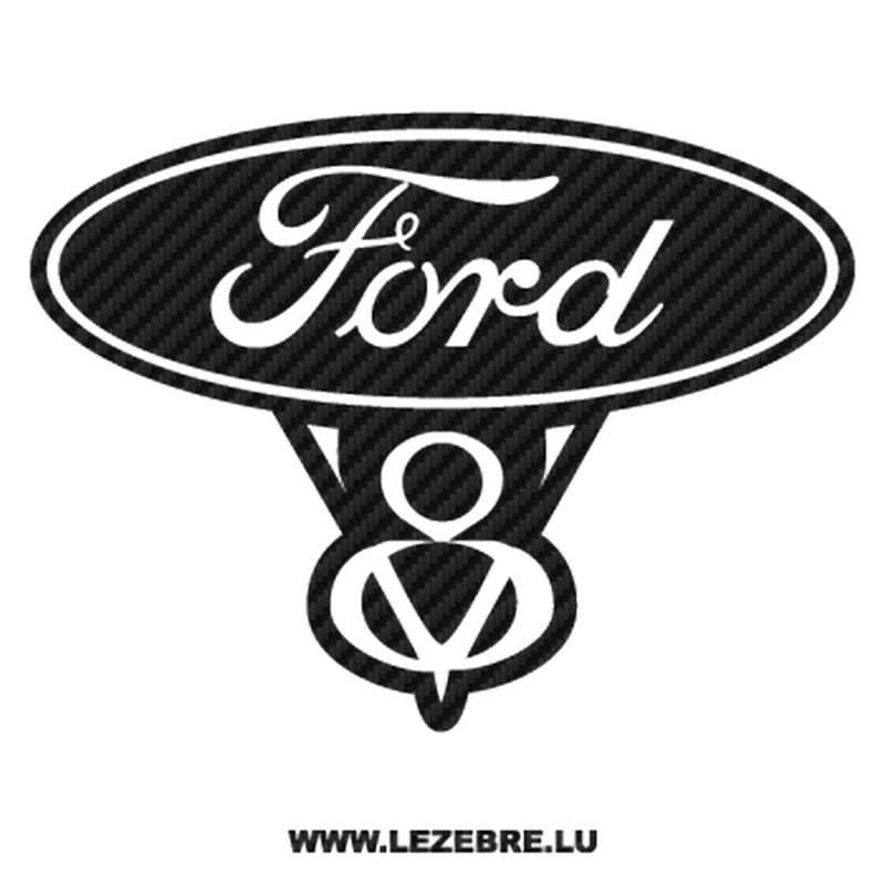 V8 Logo - Ford V8 Logo Carbon Decal