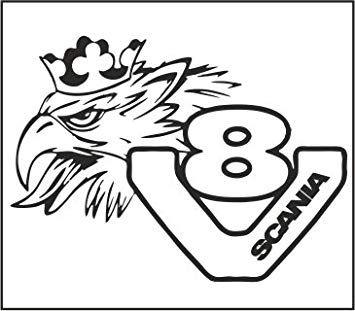 V8 Logo - Scania V8 Logo griffin sticker for your truck (Red): Amazon.co.uk ...