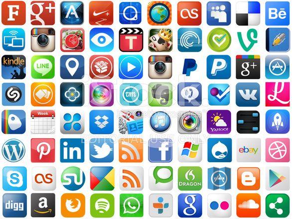 Popular App Logo - Popular App Icons on White Stock Photos - FreeImages.com