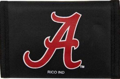 Alabama Football Logo - Alabama Crimson Tide A Logo Bama Black Nylon Trifold Wallet
