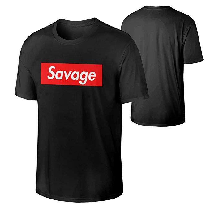 Savage Clothing Logo - Amazon.com: Comfortable 21 Savage Red Box Logo T-shirt For Men's ...