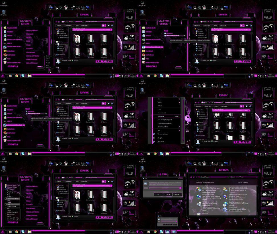 Pink and Black Windows Logo - Windows 7 Themes Black Pink Ultra Dark by tono3022 on DeviantArt