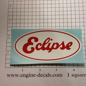 Red Square with White Oval Logo - Eclipse Mower Decal Late 50's Red And White Oval Lawnmower