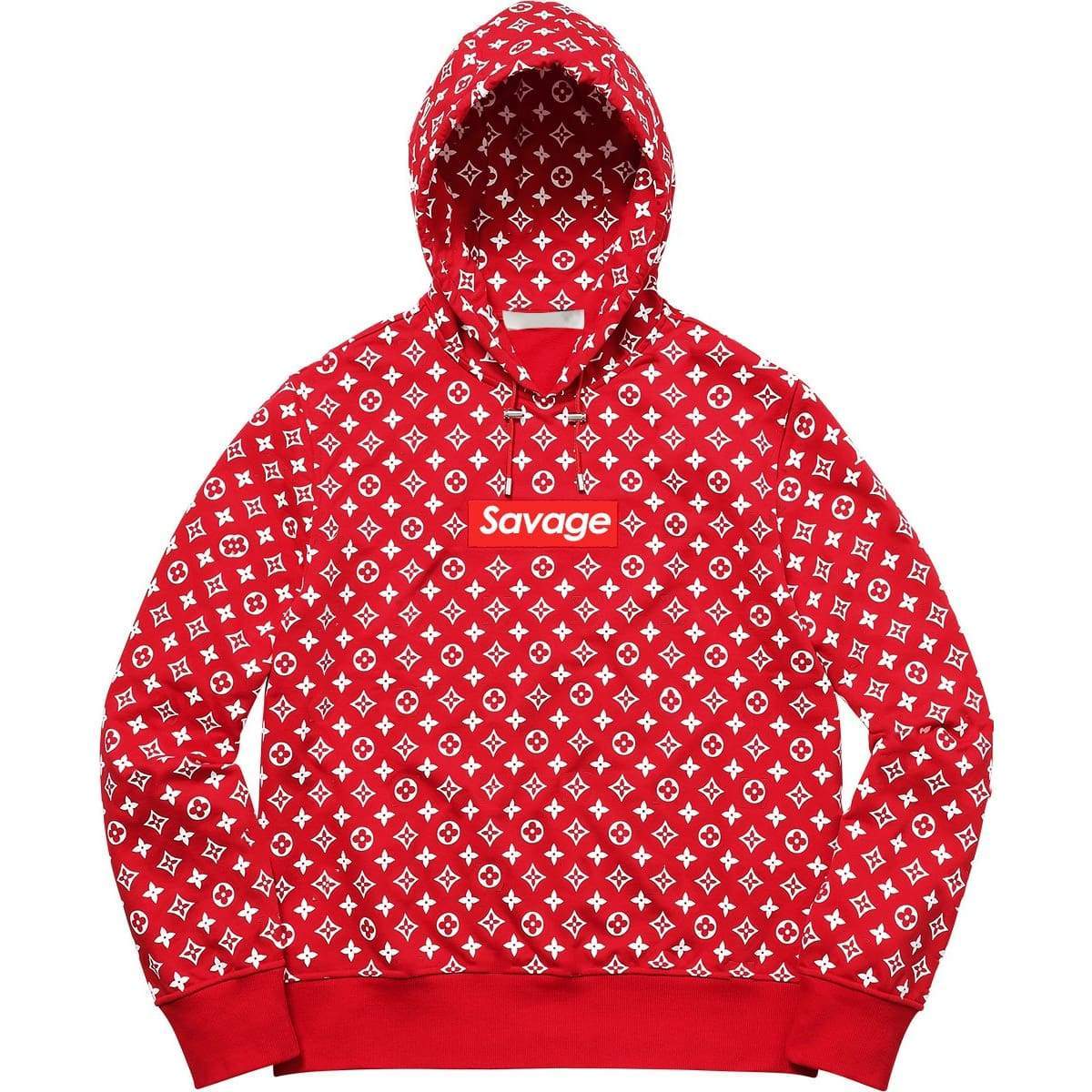 Savage Clothing Logo - Savage Box Logo Supreme LV Style Parody Hoodie