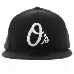 Orioles O Logo - New Era 5950 BALTIMORE ORIOLES Black White Fitted Cap MLB Baseball ...