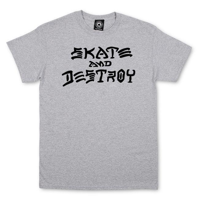 Black and White Skateboards Thrasher Logo - Thrasher Magazine Shop - Thrasher Skate And Destroy T-Shirt