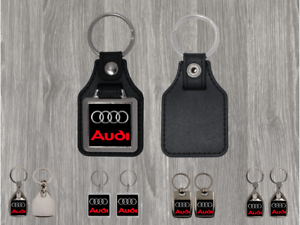 Square White with Blue Background Logo - Audi logo Black Background - Key ring Square | eBay