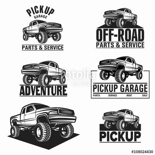 Pickup Truck Logo - car truck 4x4 pickup off-road logo