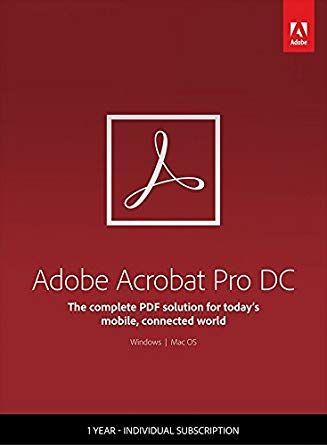 Adobe Acrobat Logo - Adobe Acrobat Pro DC Year Subscription: Software