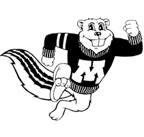 Black and White University of Minnesota Twin Cities Logo - Goldy Gopher