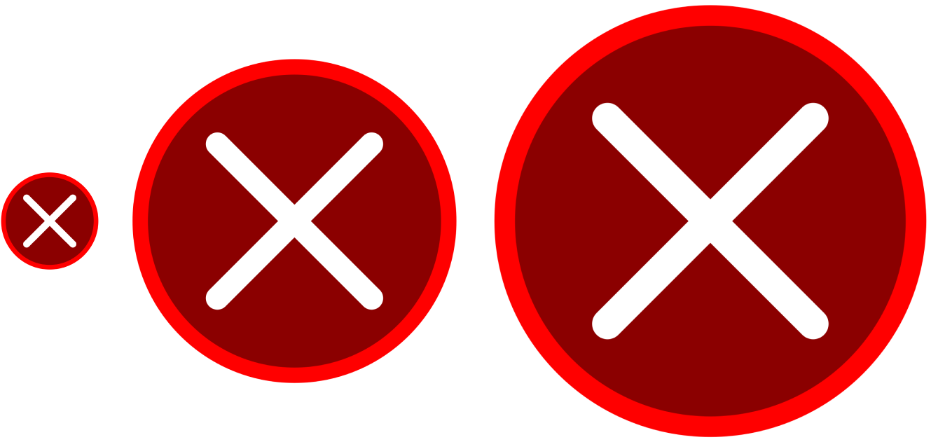 White with Red Circle X Logo - Substituting Raster Image for Vector Alternatives