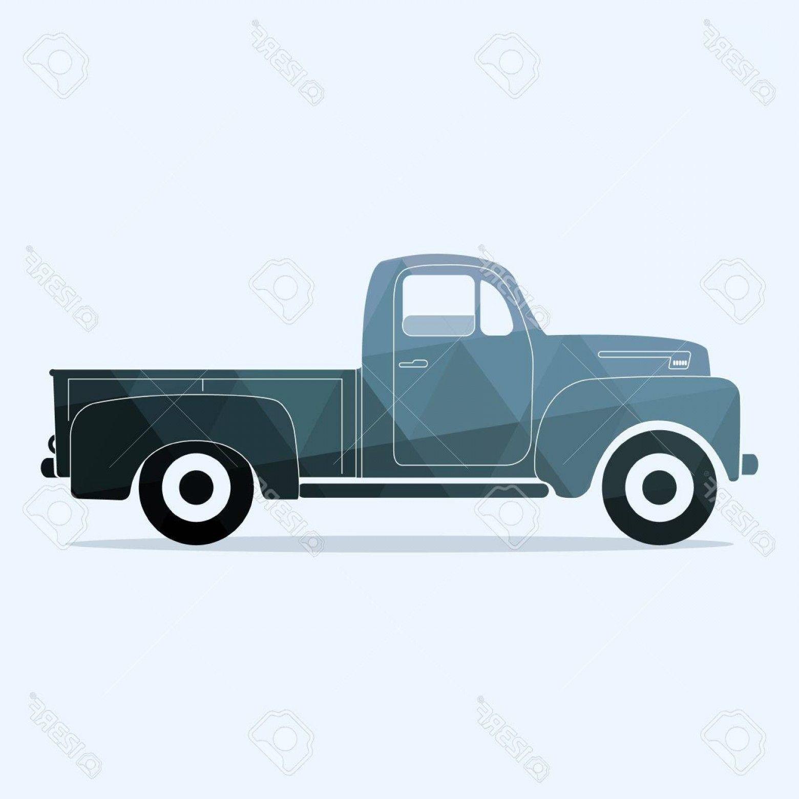 Pickup Truck Logo - Photostock Vector Classic Pickup Truck Flat Styled Vector