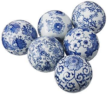 Blue and White Sphere Logo - Oriental Furniture 3 Blue & White Decorative Porcelain